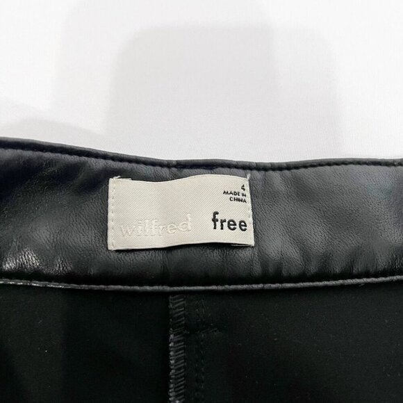 NWOT ARITZIA WILFRED FREE BLACK MODERN CARGO PANTS IN FAUX LEATHER - 4 - Picture 6 of 13